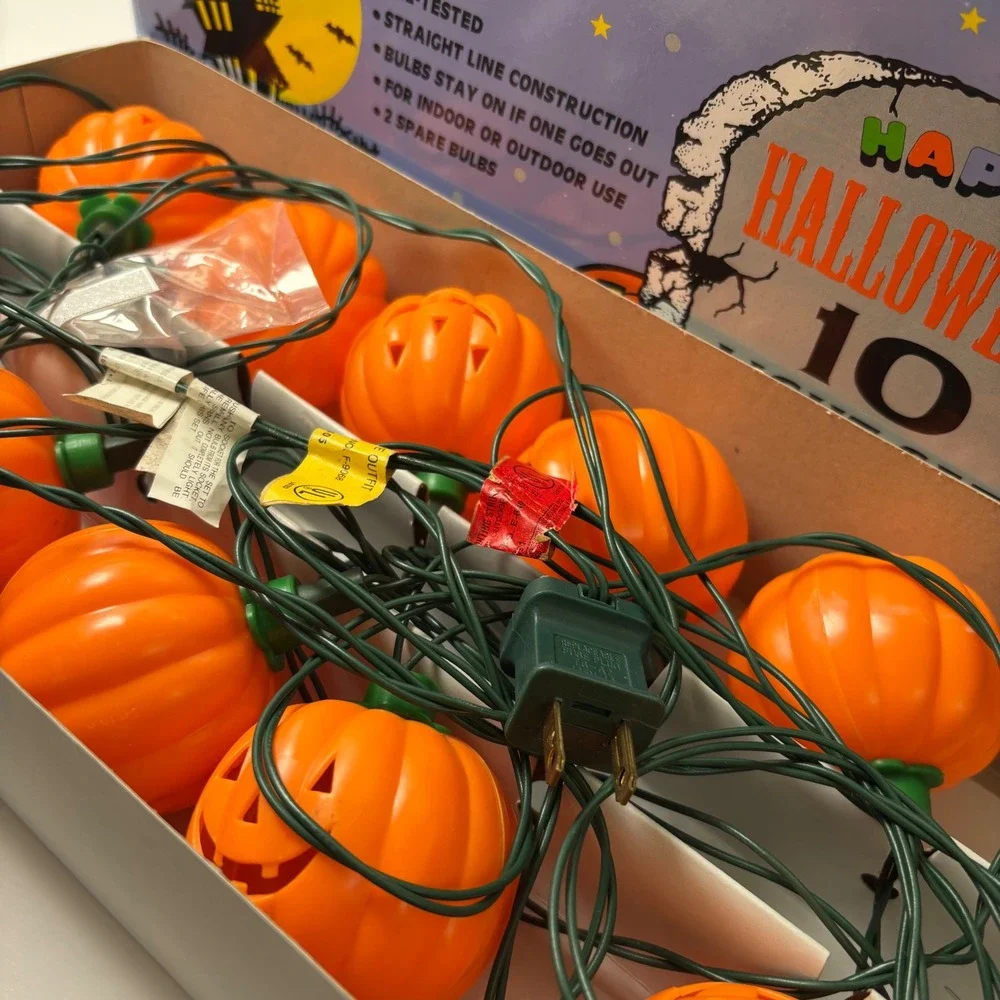 Happy Halloween 10‎ Light Set Pumpkin Jack O Lantern Indoor Outdoor Decor